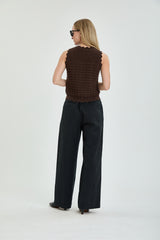 Delilah Sweater Vest in Chocolate