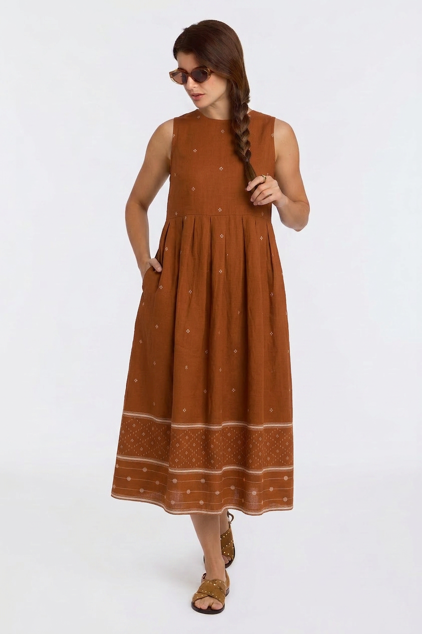 ELARA DRESS IN BROWN