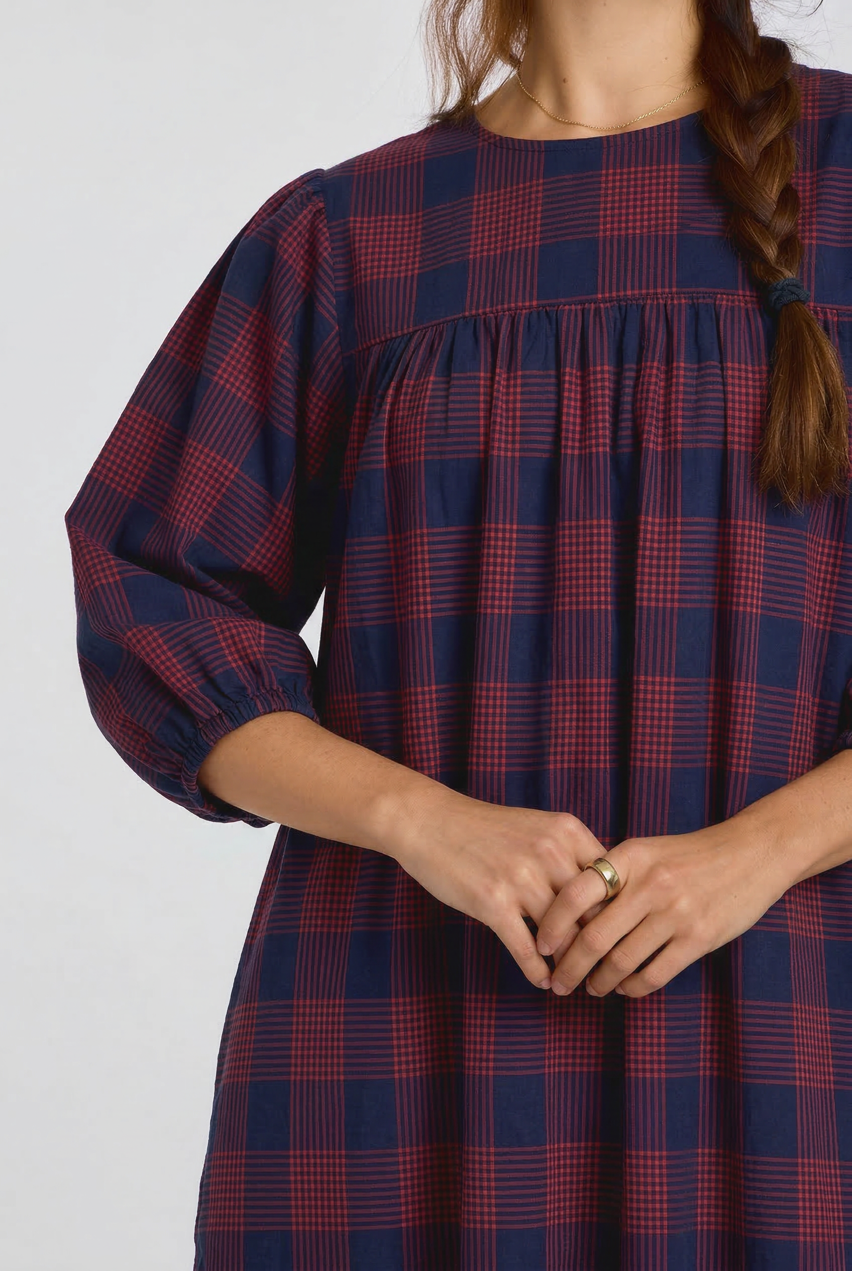 BETTY DRESS IN POPPY PLAID
