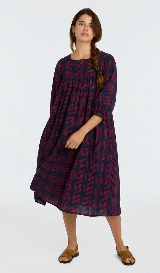 BETTY DRESS IN POPPY PLAID