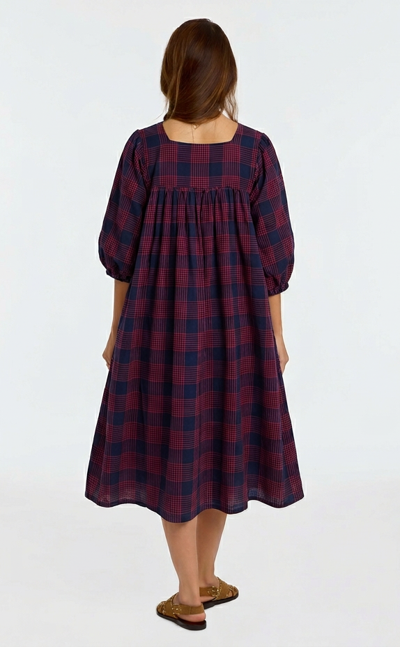 BETTY DRESS IN POPPY PLAID