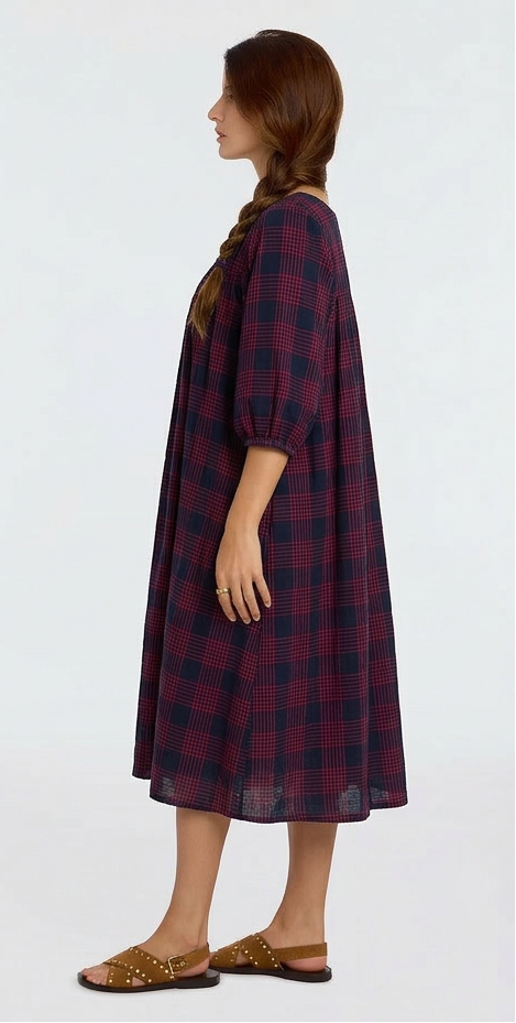 BETTY DRESS IN POPPY PLAID