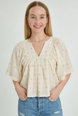 PEONY TOP IN DOT AND ZARI