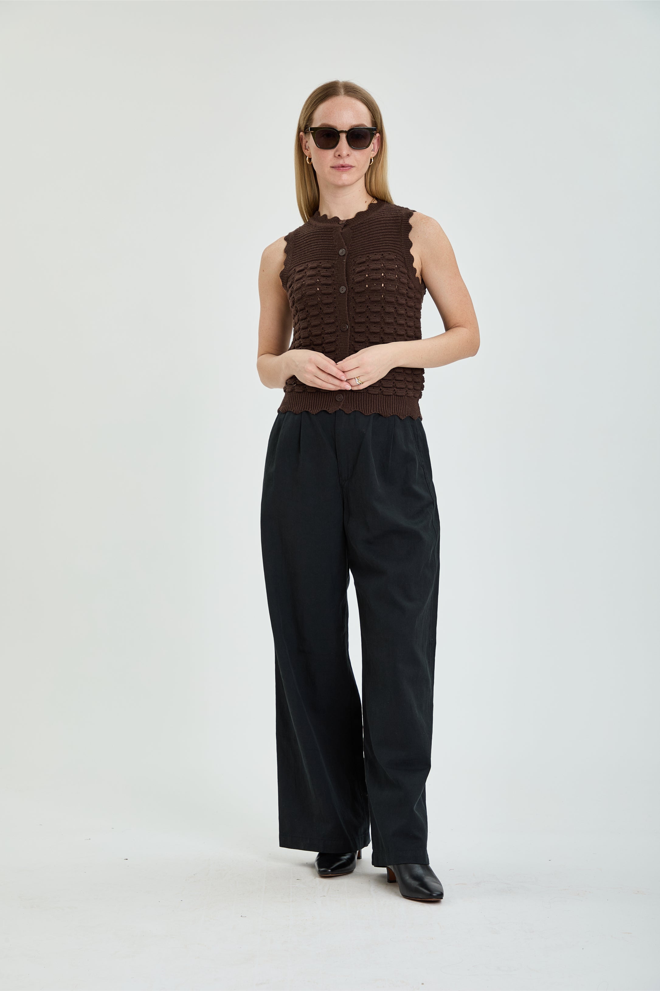 Delilah Sweater Vest in Chocolate