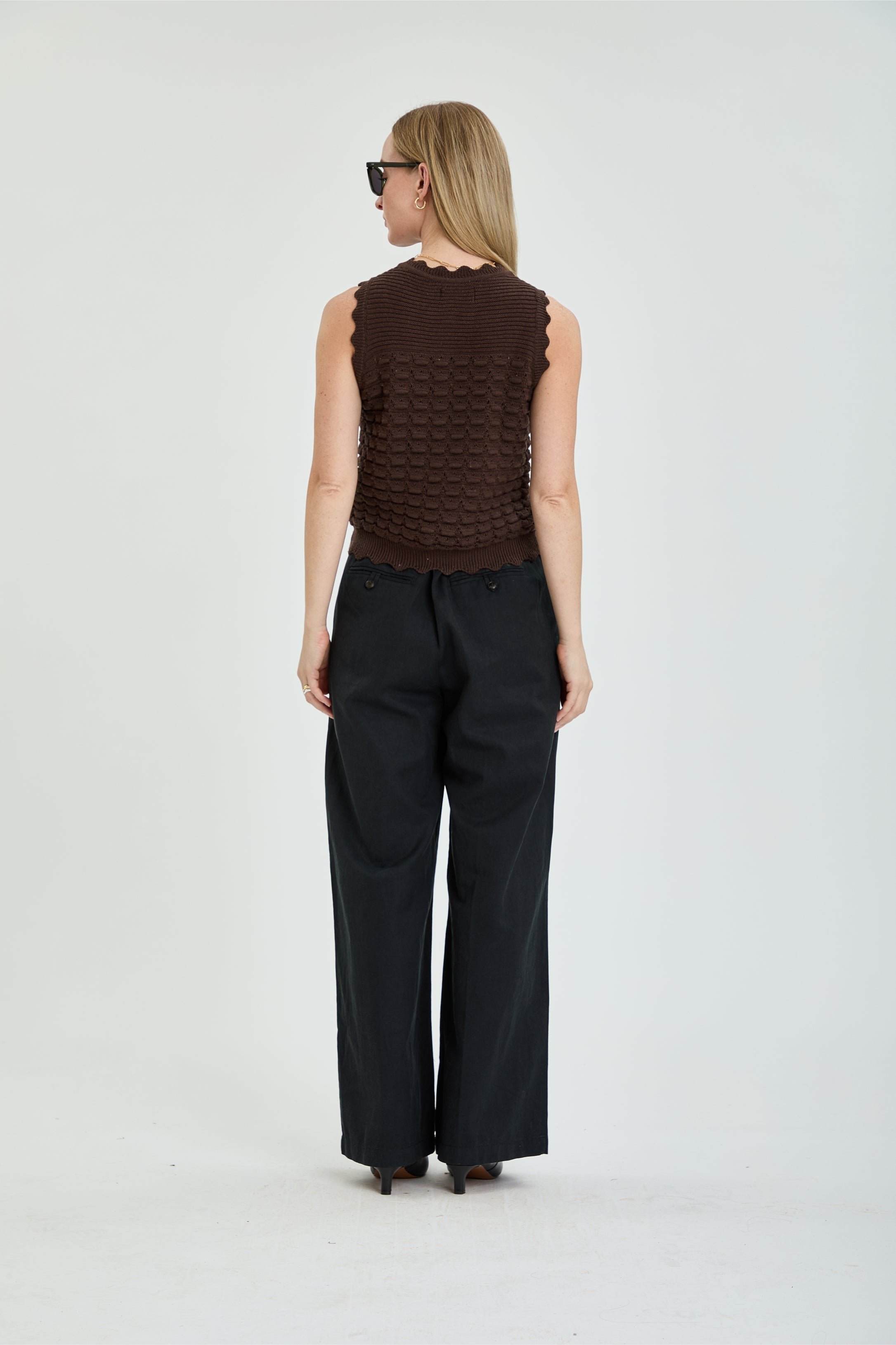 Delilah Sweater Vest in Chocolate