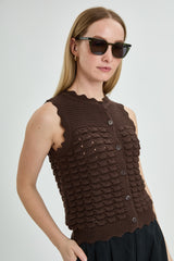 Delilah Sweater Vest in Chocolate