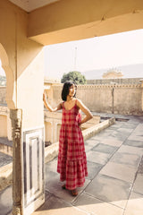Red Dahlia Dress - THULI - Sustainable Women's Clothing Ethical Clothing Honest and Handcrafted