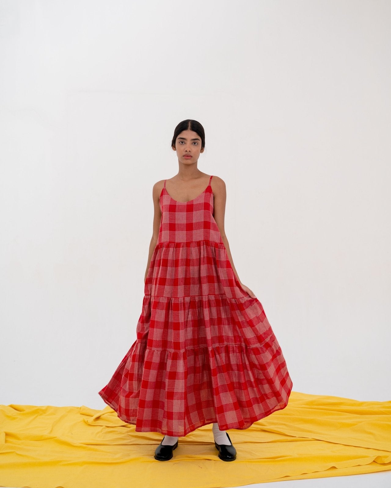 Red Dahlia Dress - THULI - Sustainable Women's Clothing Ethical Clothing Honest and Handcrafted